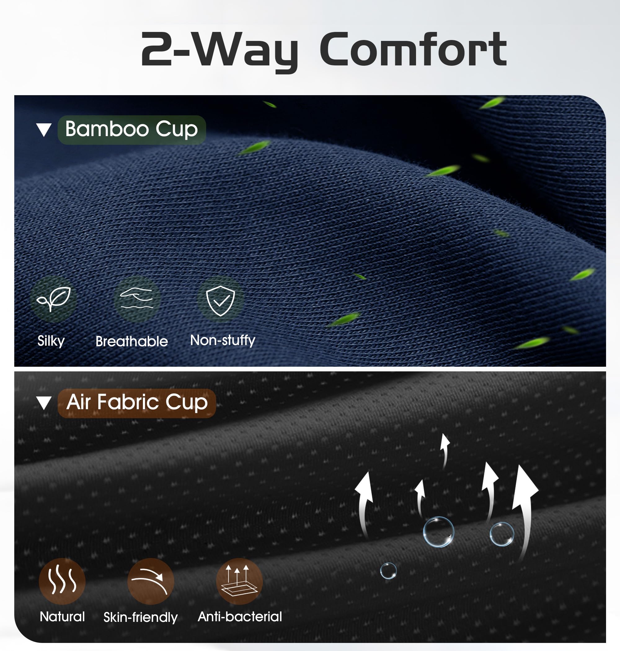 AHUIARGY Masque Sommeil, coques en tissu air, respirabilité pendant le repos.