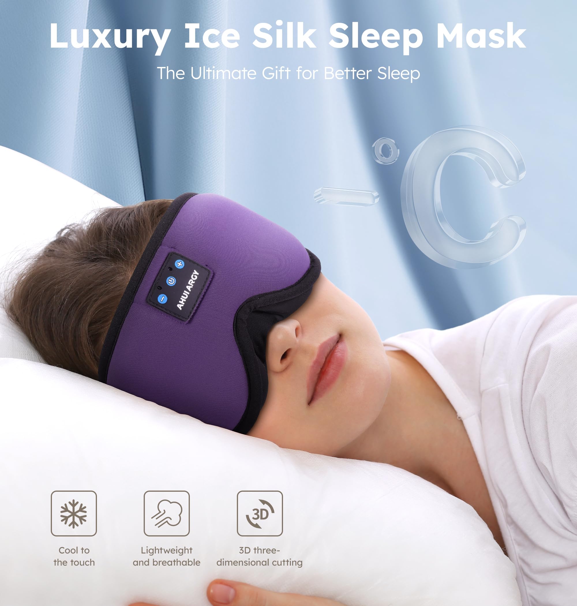 AHUIARGY masque-sommeil-design-3d-contour: contour ergonomique pour obscurité maximale.