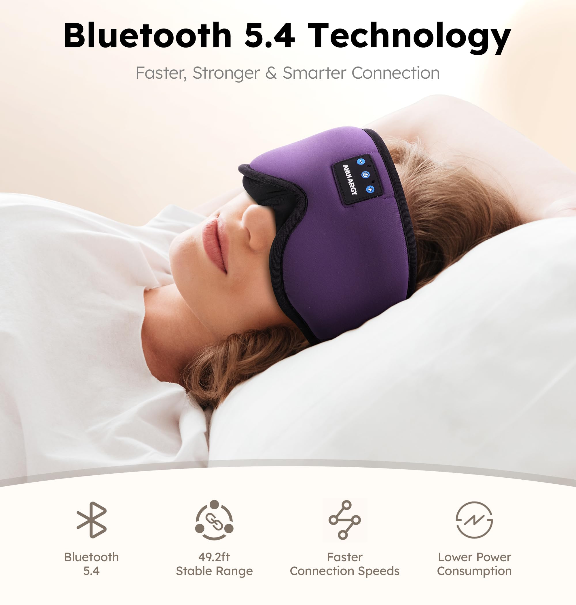 AHUIARGY masque-sommeil-épaisseur-mince: écouteurs discrets sans pression pendant le sommeil.