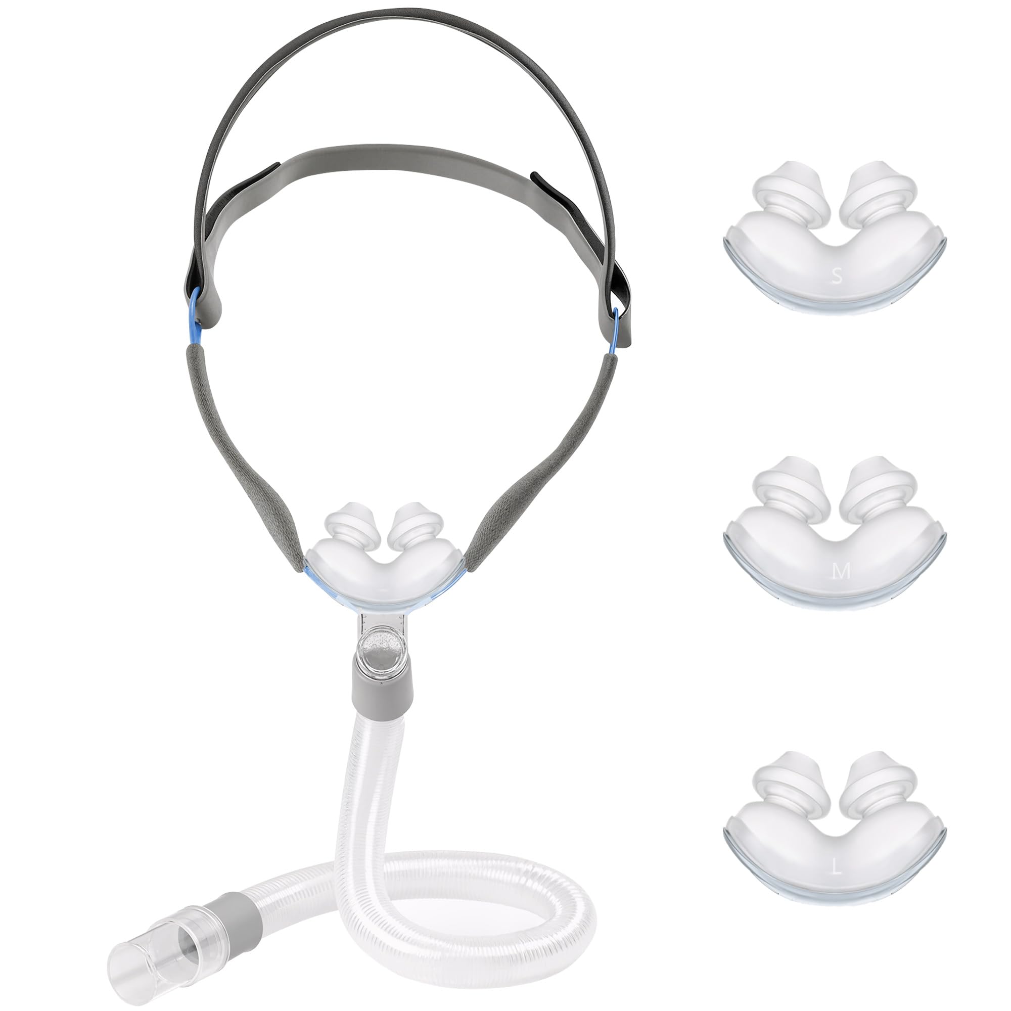 Masque CPAP AIBUTI nasal oreiller, réglage confortable pour le sommeil.