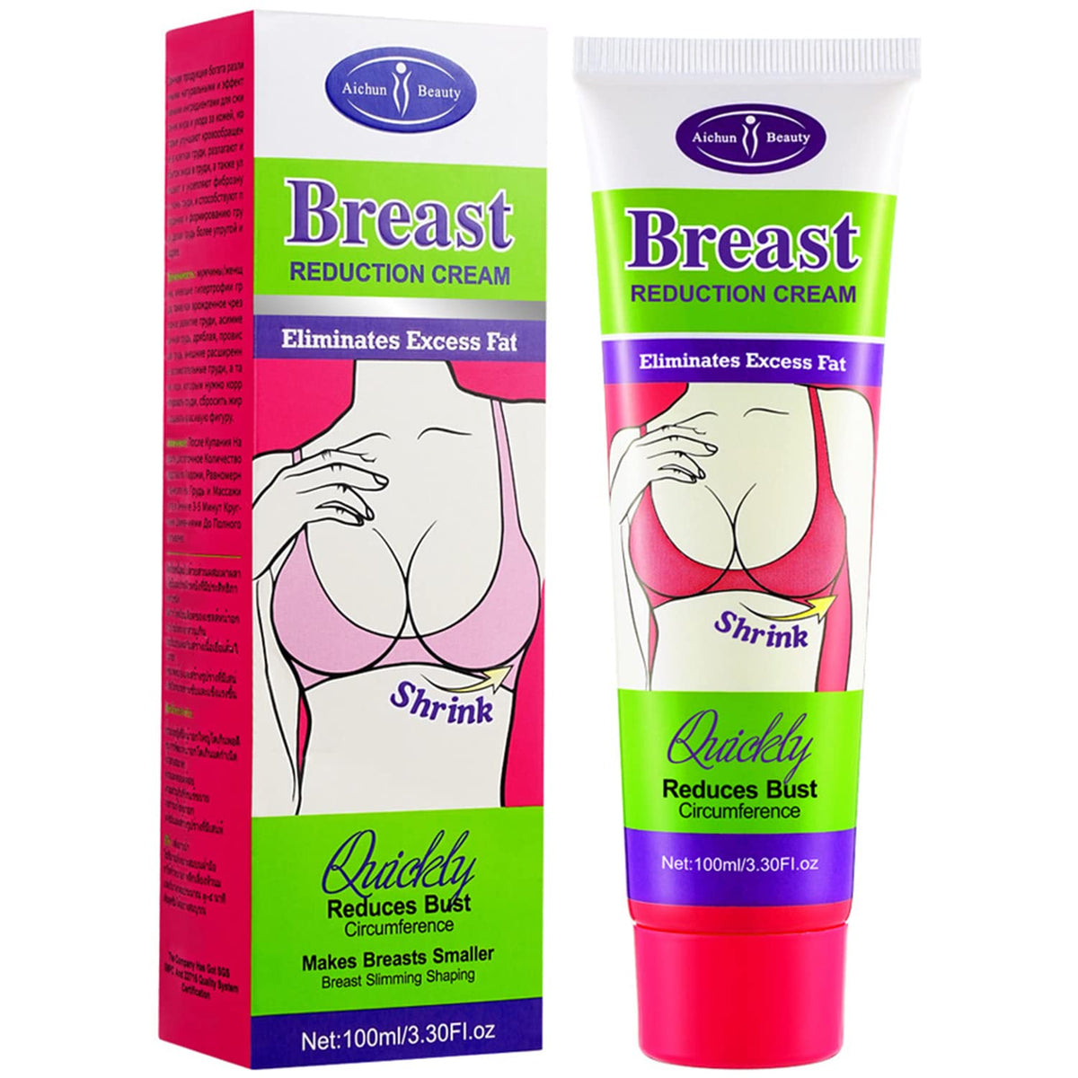 Crème AICHUN BEAUTY réduction buste en flacon pour un galbe plus ferme.