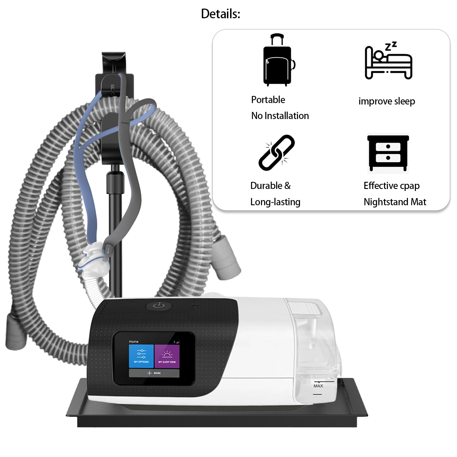 Aifeedi CPAP tuyau télescopique, guidage et réduction de tension nocturne.