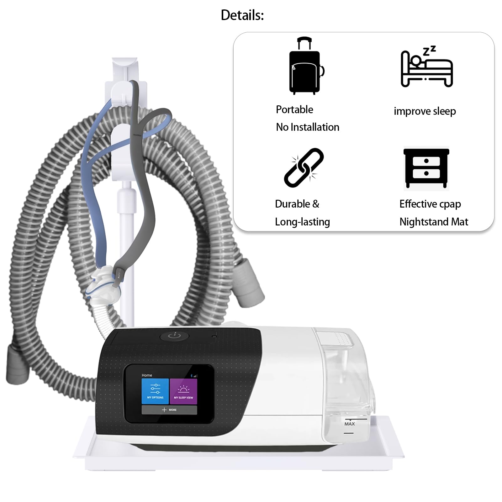 Aifeedi support-telescopique CPAP colonne ajustable pour placement flexible.