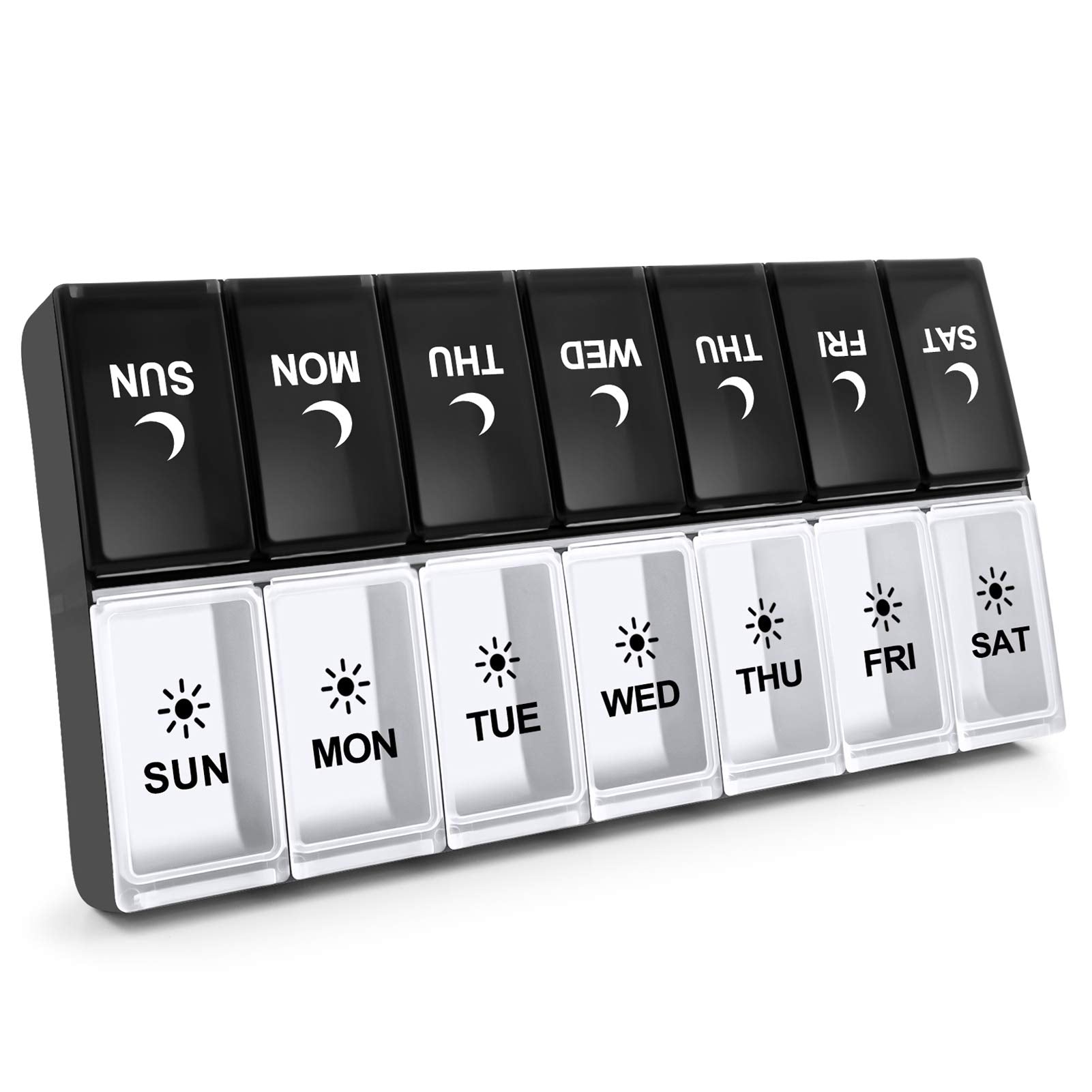 Aigret Future organisateur pilules jour-nuit pour une semaine, pratique et réutilisable.