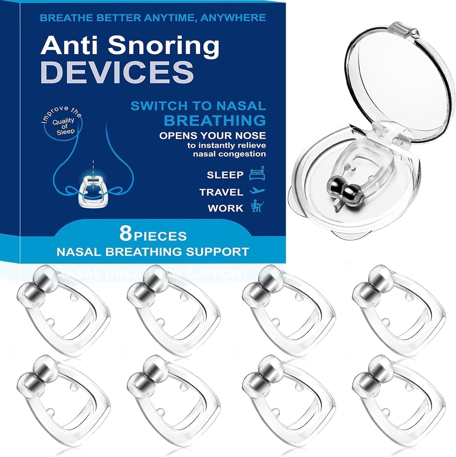 Aikaplus clip narinaire magnétique en silicone pour améliorer la respiration nocturne