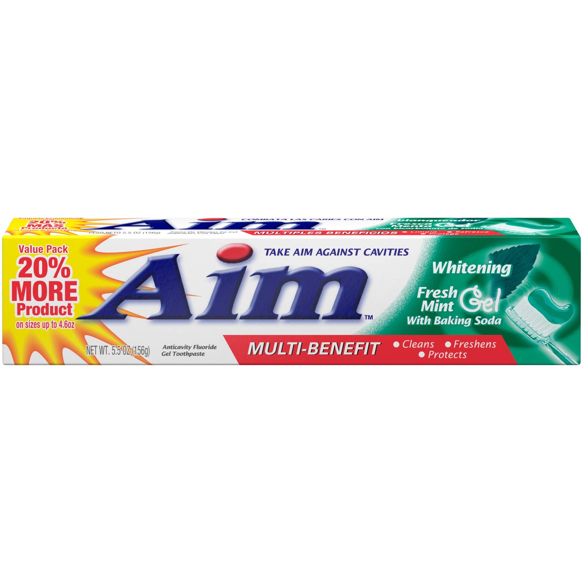 Aim dentifrice blanchiment-bicarbonate: gel frais et nettoyage en profondeur