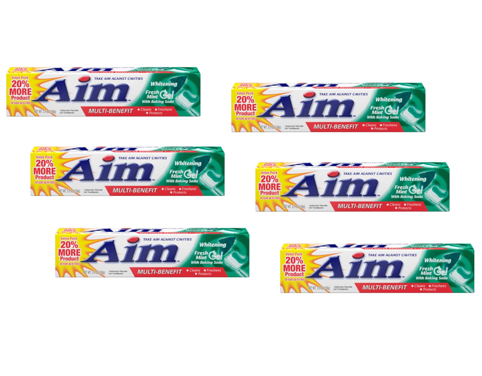 Aim dentifrice gel menthe fraîche, tube, haleine fraîche après brossage.