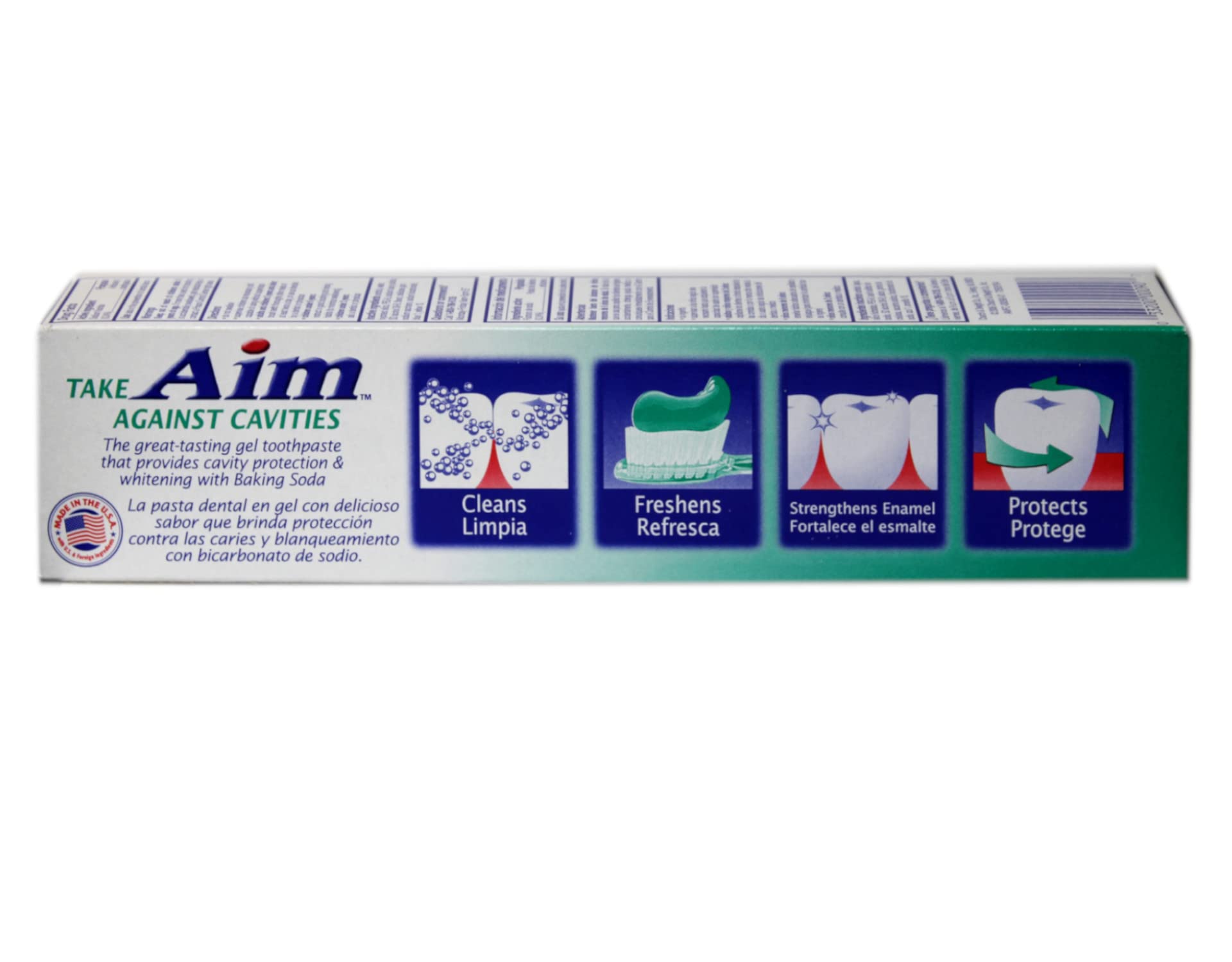 Aim dentifrice gel menthe fraîche, fraîcheur prolongée lors du brossage quotidien.