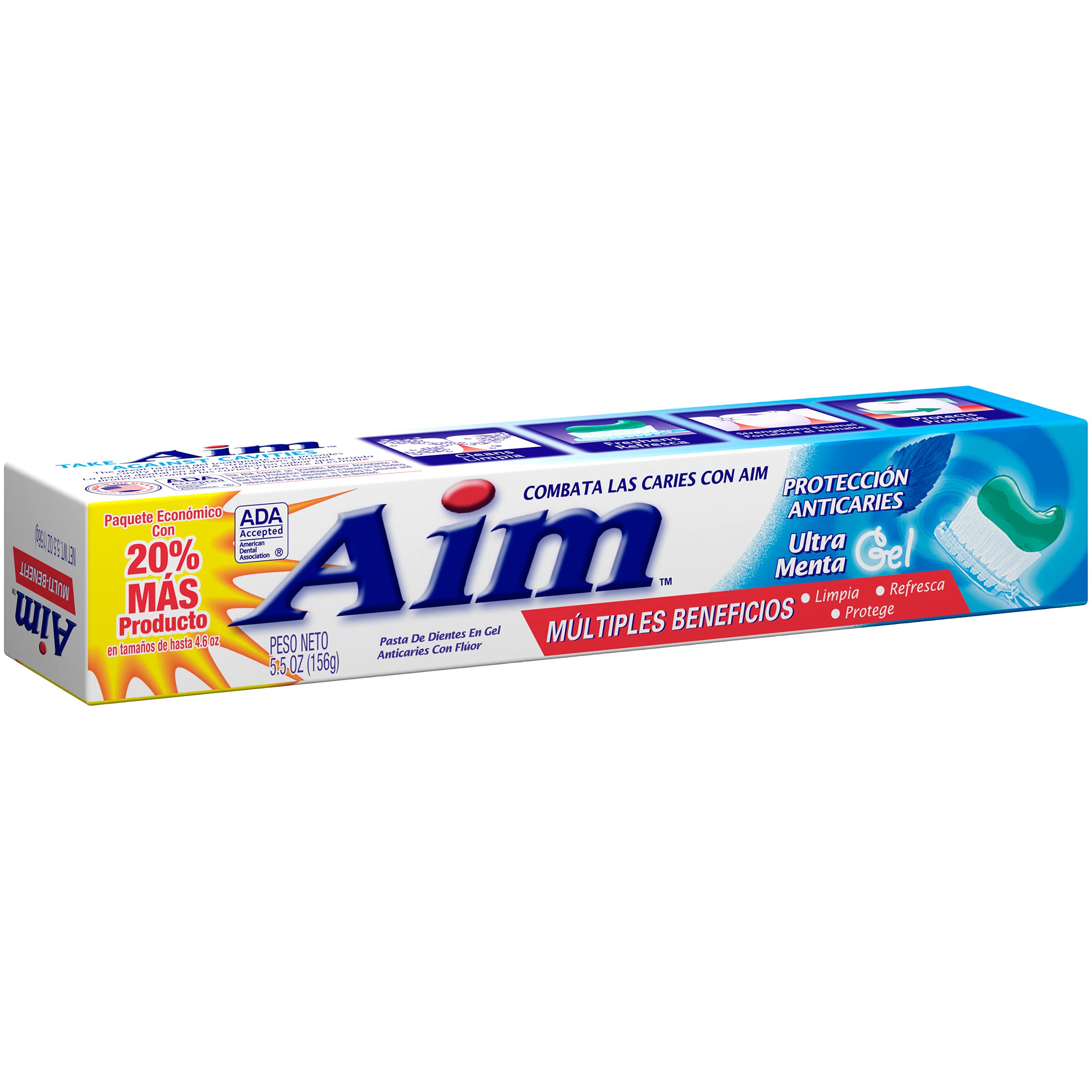 Pack de 3 tubes Aim Gel Menthe pour toute la famille.