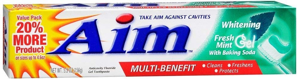 AIM Gel blanc menthe, dentifrice rafraîchissant soutenant l'hygiène buccale et la protection des dents