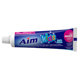 AIM dentifrice pour enfants au goût Mega Bubble Berry, favorisant une expérience de brossage plaisante