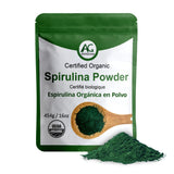 Aimgrow spiruline bio poudre offre une source naturelle de protéines pour énergie durable.