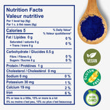 Aimgrow spiruline bleue yaourt, couleur vibrante et nutriments ajoutés.