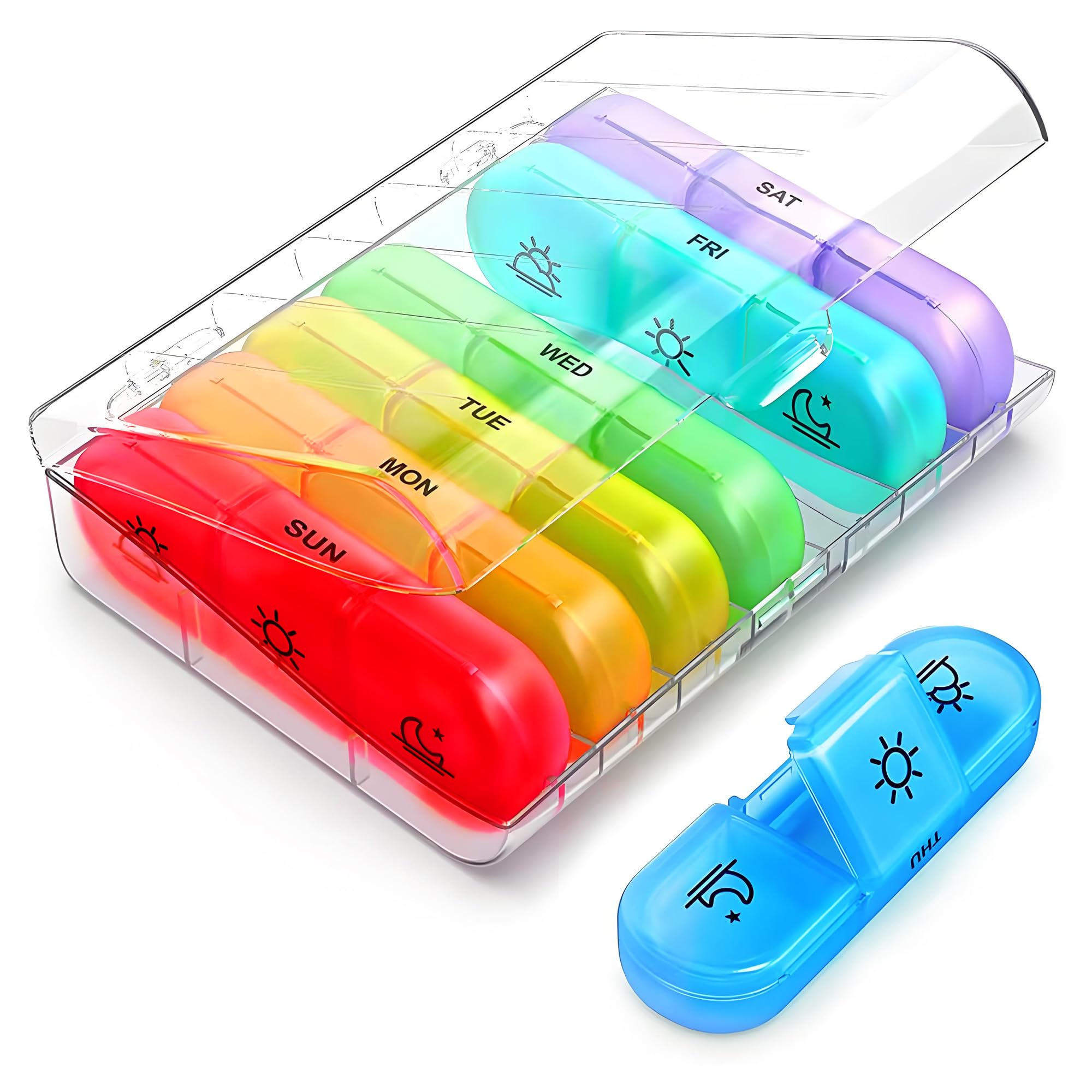 AIMI Grande capacité: organise vitamines et oméga-3 sur la semaine.