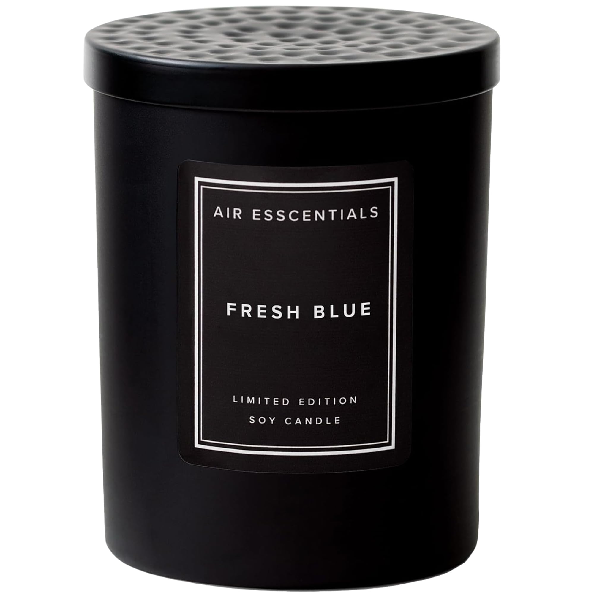 Air Esscentials Bougie en Cire de Soja Fraîche Bleue, ambiance apaisante et durable.