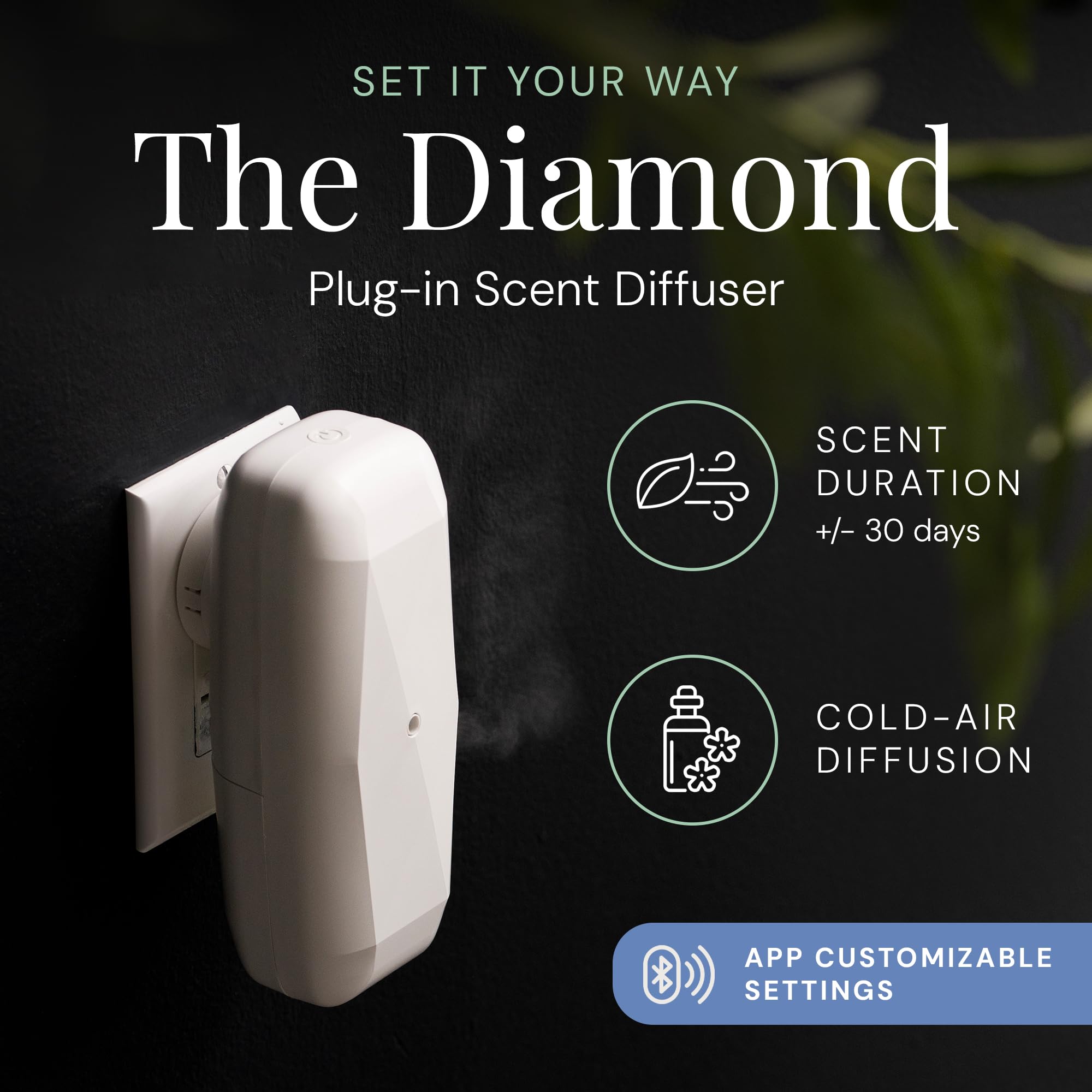 Air Esscentials Diamond – contrôle Bluetooth via l’application.