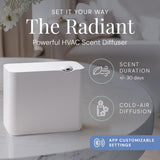 Air Esscentials Radiant montre l’écran tactile pour régler l’intensité facilement.