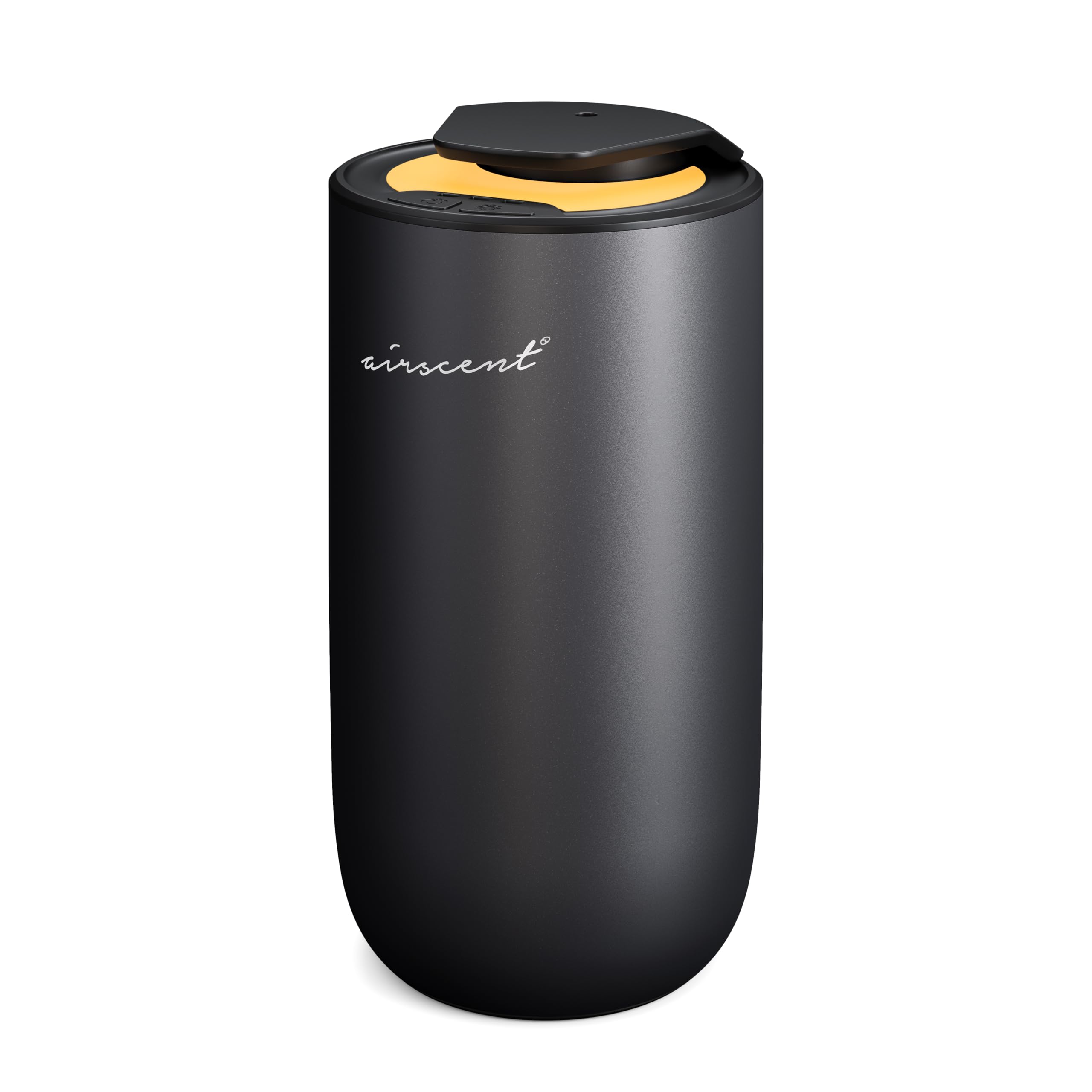 Air-Scent Mini diffuseur sans eau, finition noir titane, ambiance lumineuse modulable.