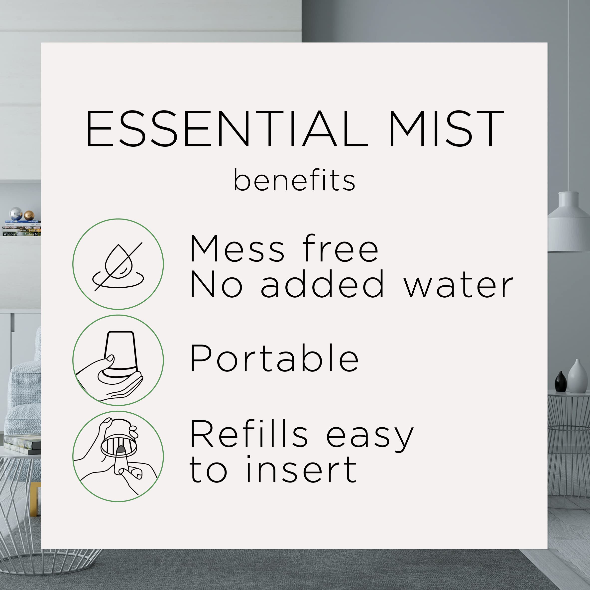 Air Wick Essential Mist coco et ananas: parfum tropical idéal pour la salle à manger.