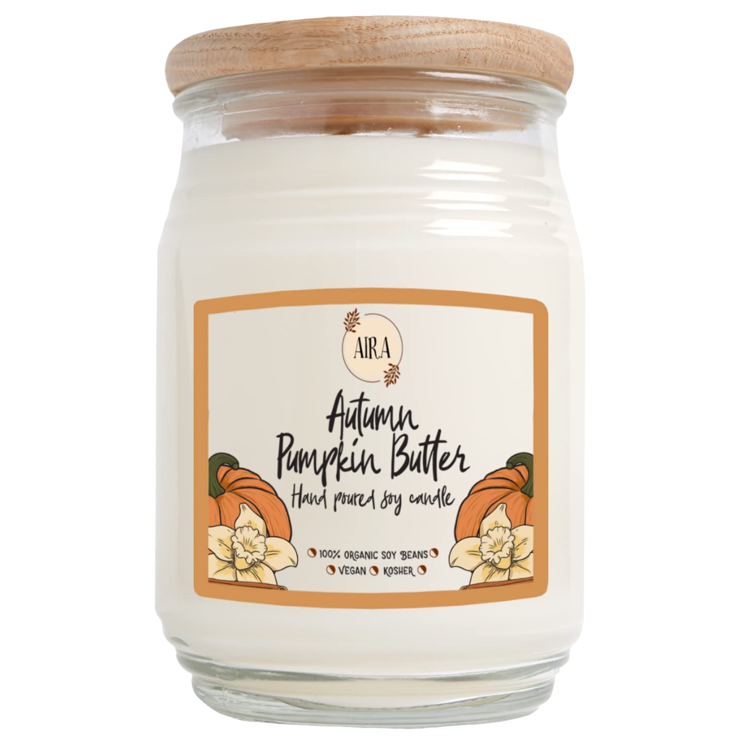 Bougie Aira Potiron Epices Cannelle: parfum réconfortant pour l automne.
