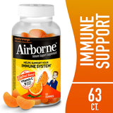 Bouteille Airborne gommes orange 750 mg, format pratique à emporter.