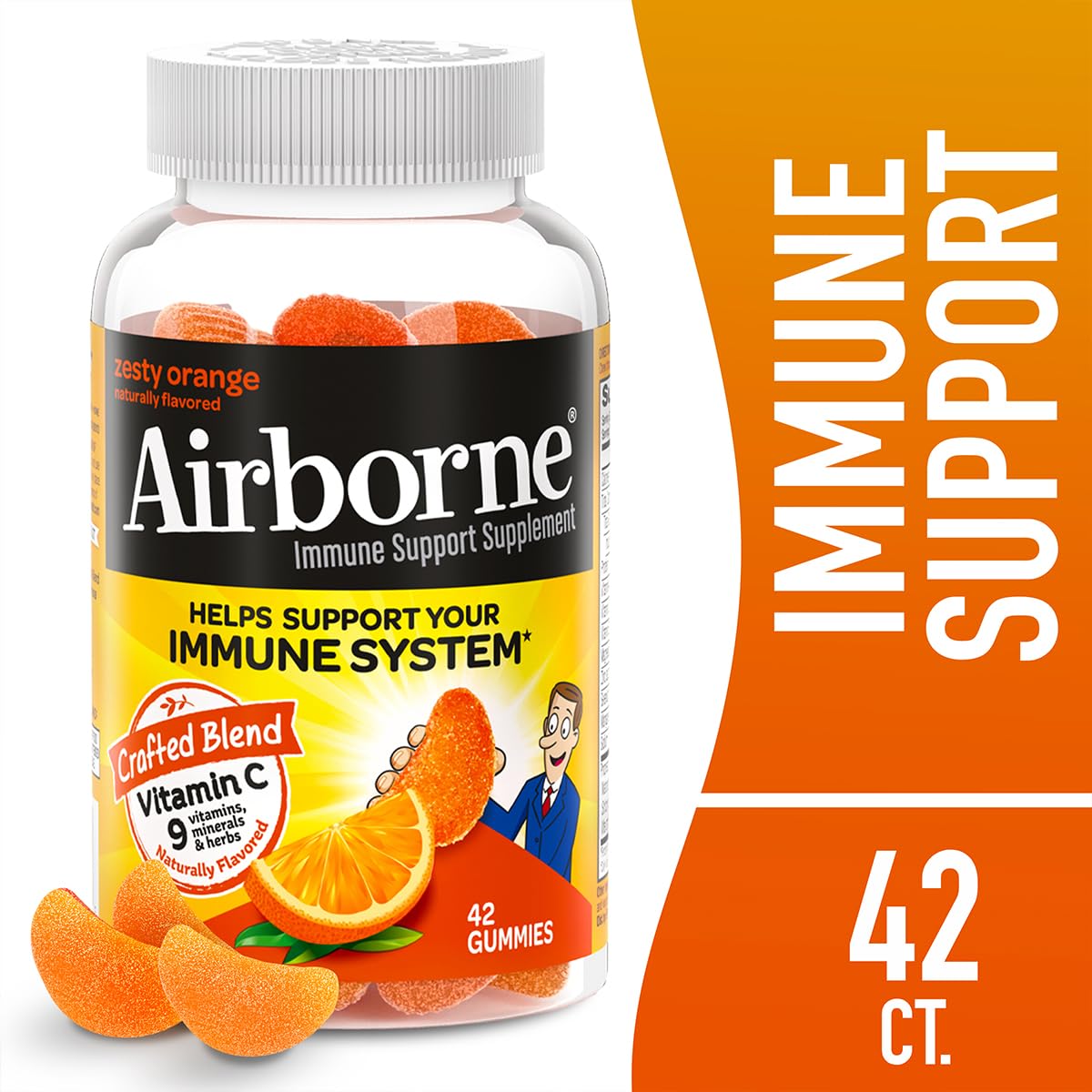 Airborne Gommes trois par jour, dosage recommandé et simple.