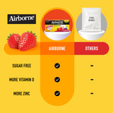 Airborne ingrédients incluant vitamines A C E et zinc pour le bien-être.