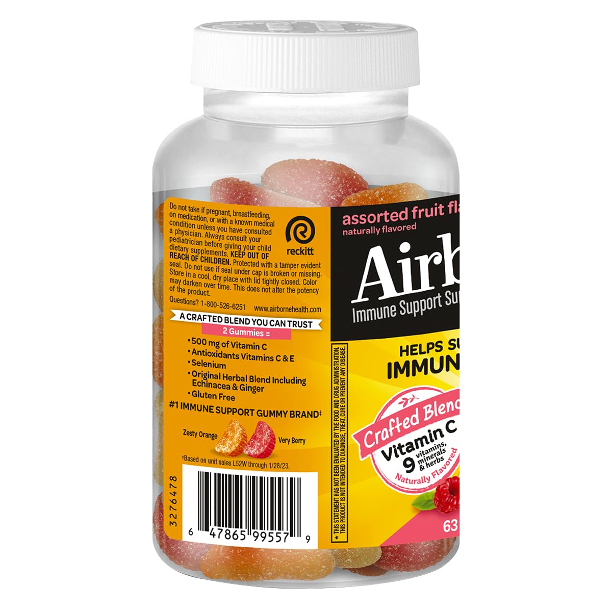 Airborne Kids Gommes Vitamine C et E, antioxydants dans une dose gourmande.