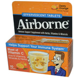 Airborne tablettes effervescentes Zeste Orange, vitamine C 1000 mg, idéal pour soutenir le système immunitaire.