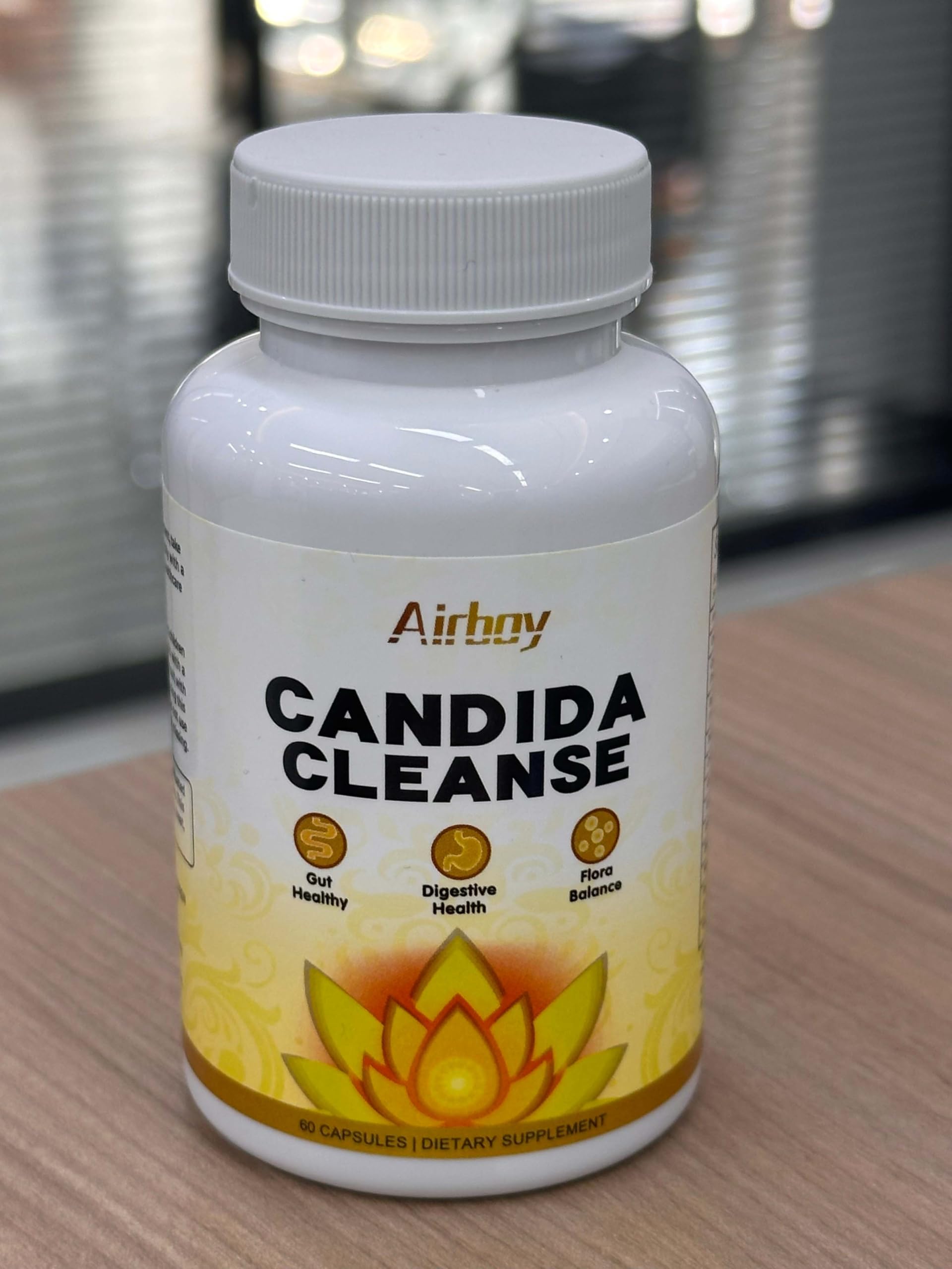 Airboy Gut Support – bouteille et gélules faciles à avaler pour le soutien digestif quotidien.