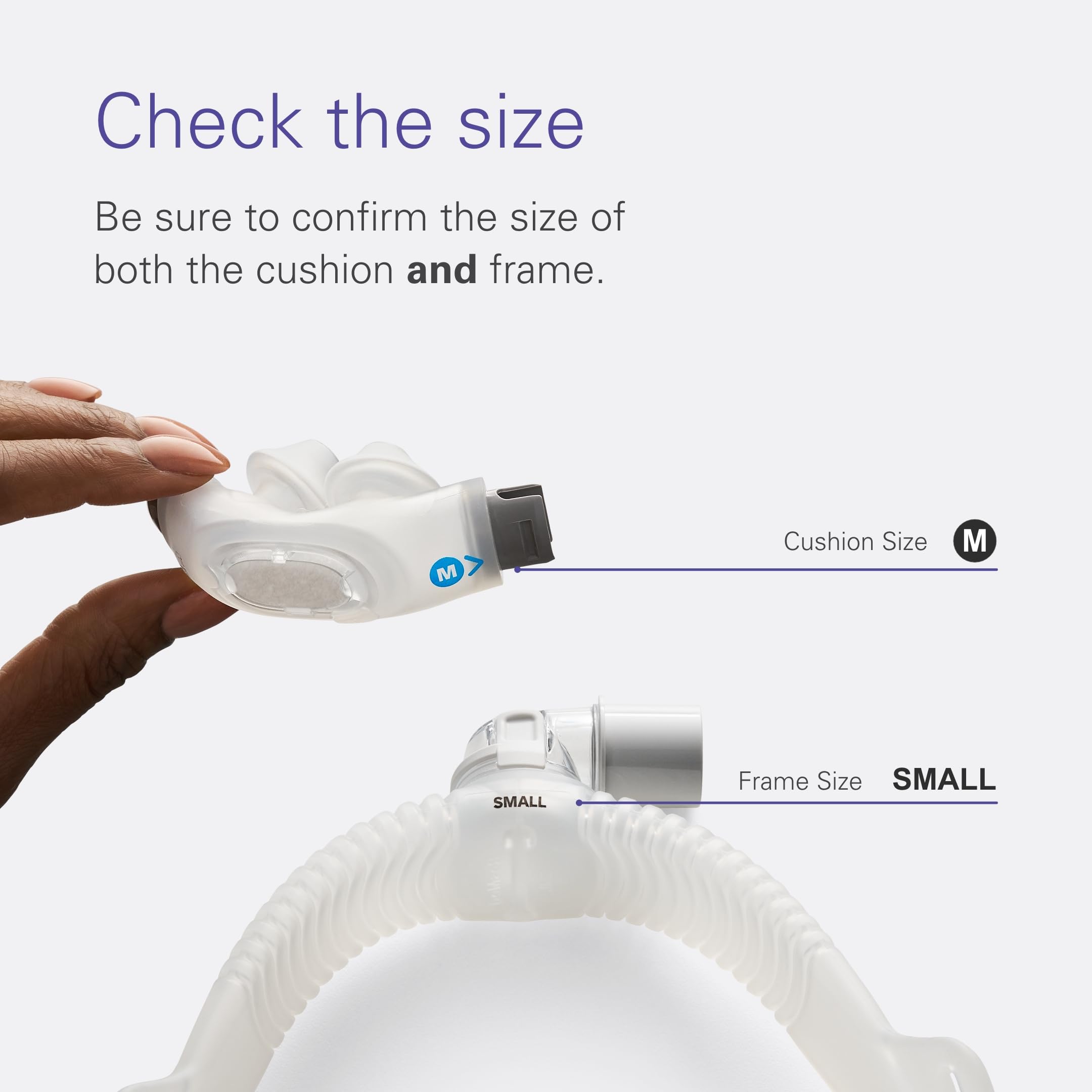 AirFit P30i cadre-système avec coude rapide pour déconnexion facile sans retirer le masque.