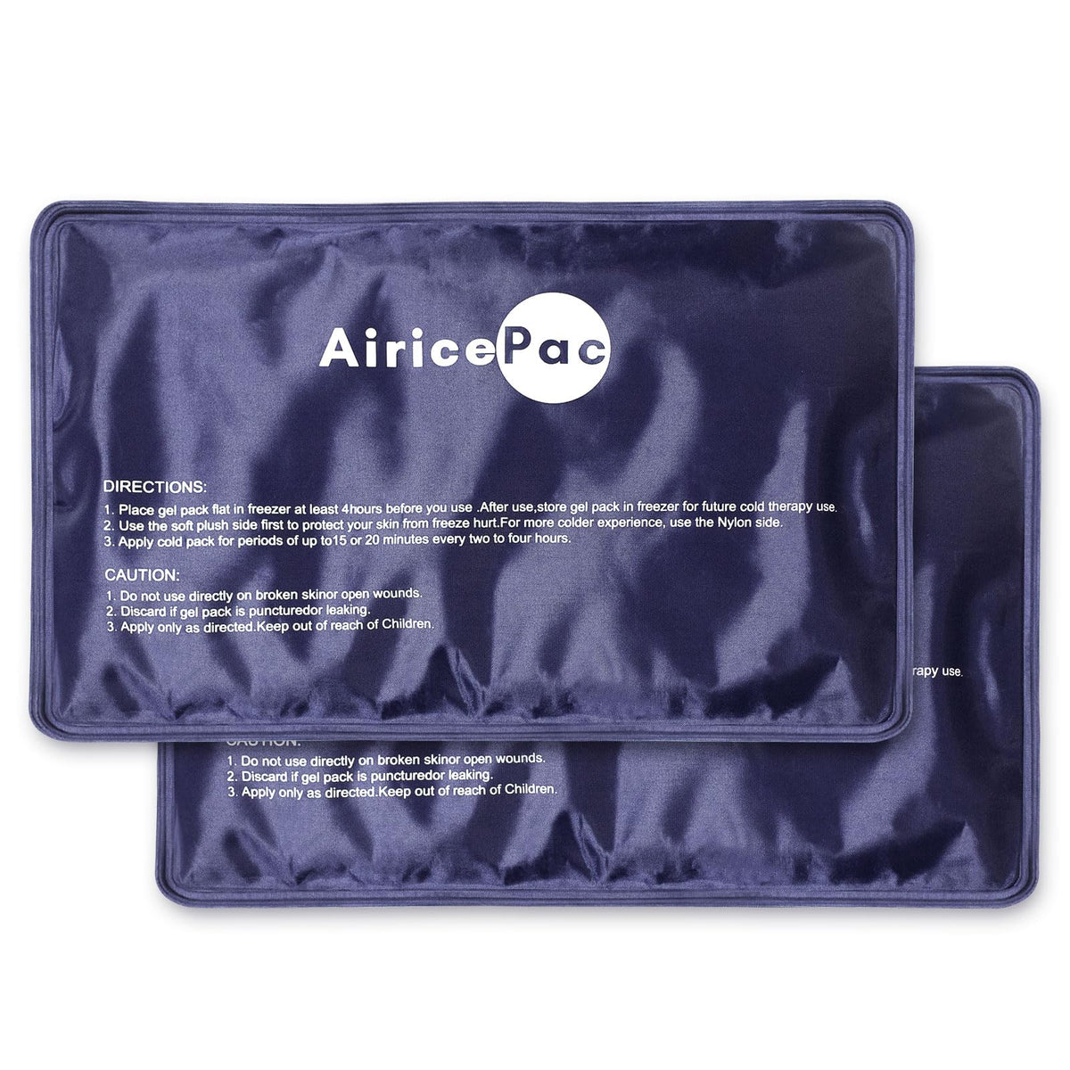 AiricePac 2 packs glace avec housse peluche — soulagement doux et propreté après congélation