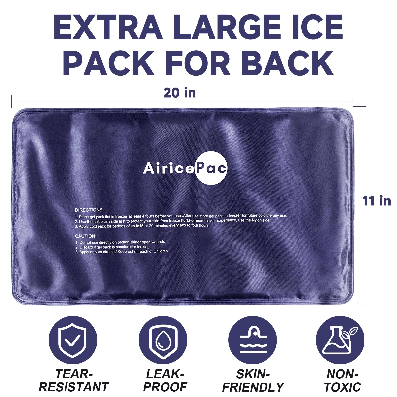 AiricePac gel-pack extra-large jambe: pratique après activité sportive