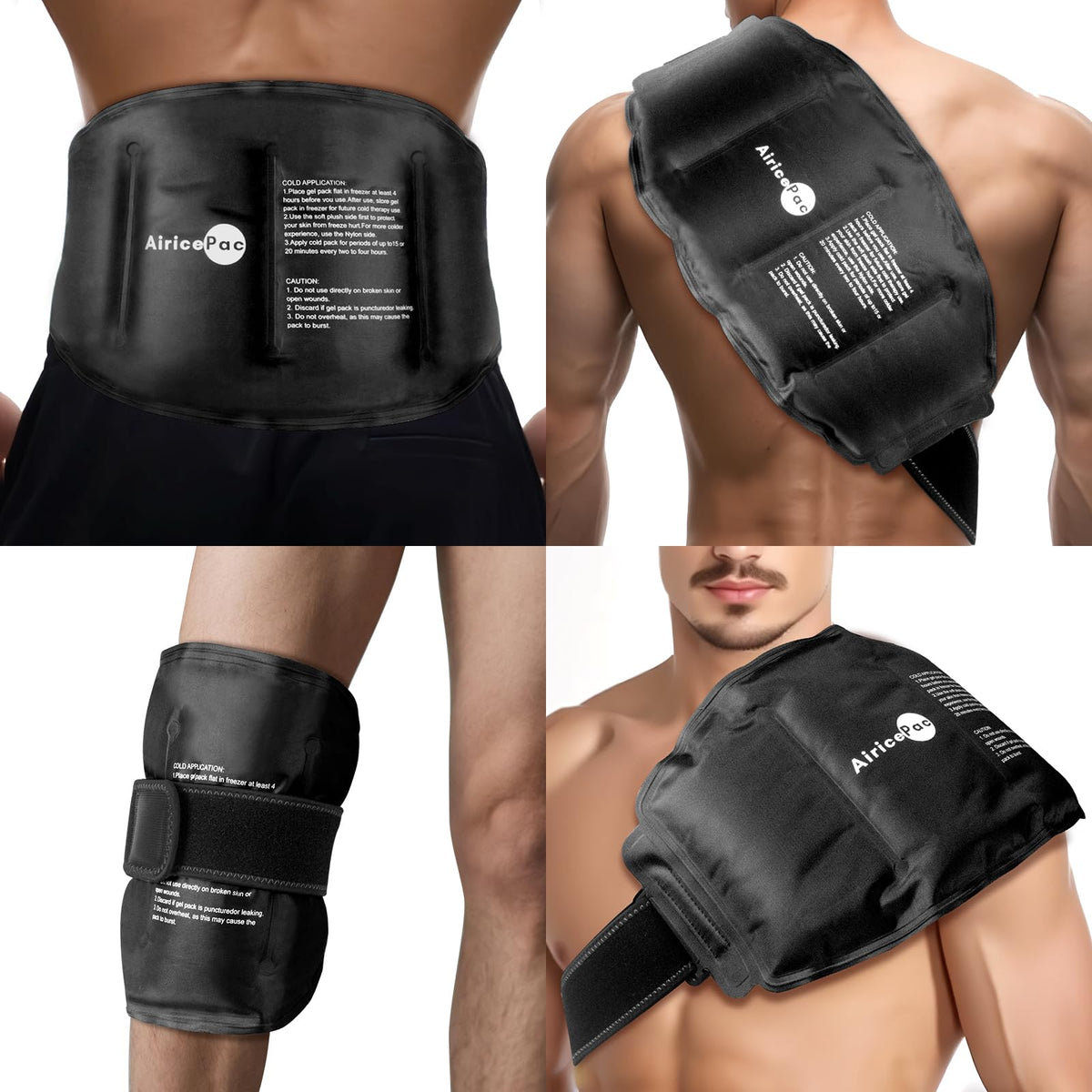 AiricePac Grand Pack Glace Dos: soulagement ciblé et récupération après activité.