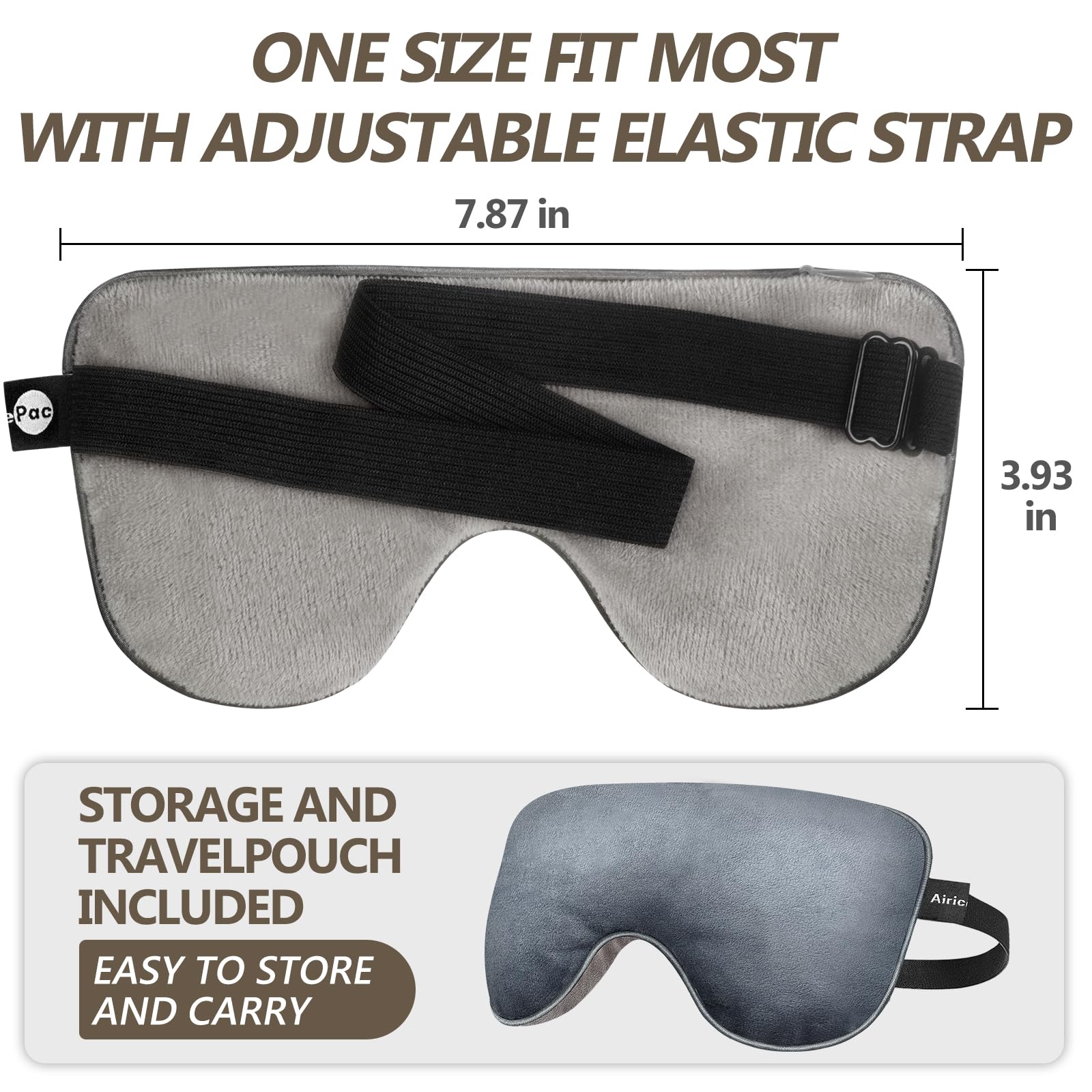 AiricePac masque yeux micro-onde 40-90 secondes chauffe rapidement.