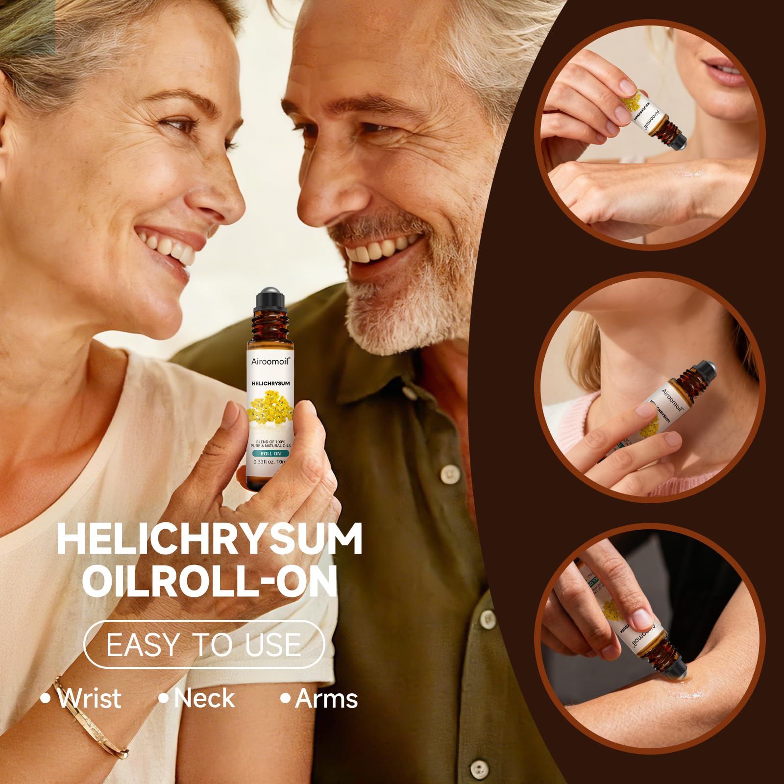Airoomoil Roll-On Hélichrysum Lavande: arôme herbacé-floral naturel et léger