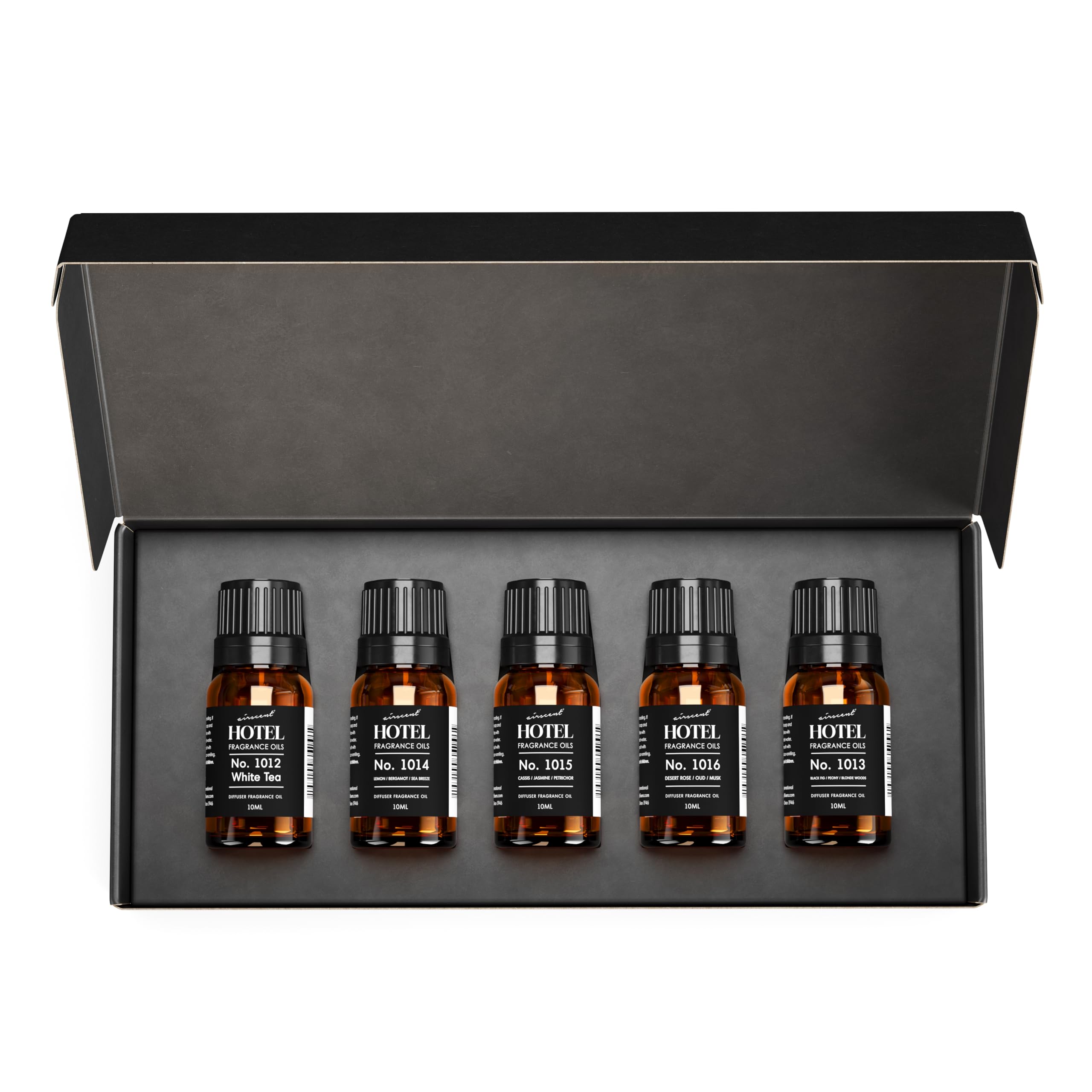 Air-Scent coffret huiles pour diffuseur hôtel 5 étoiles, ambiance luxueuse.