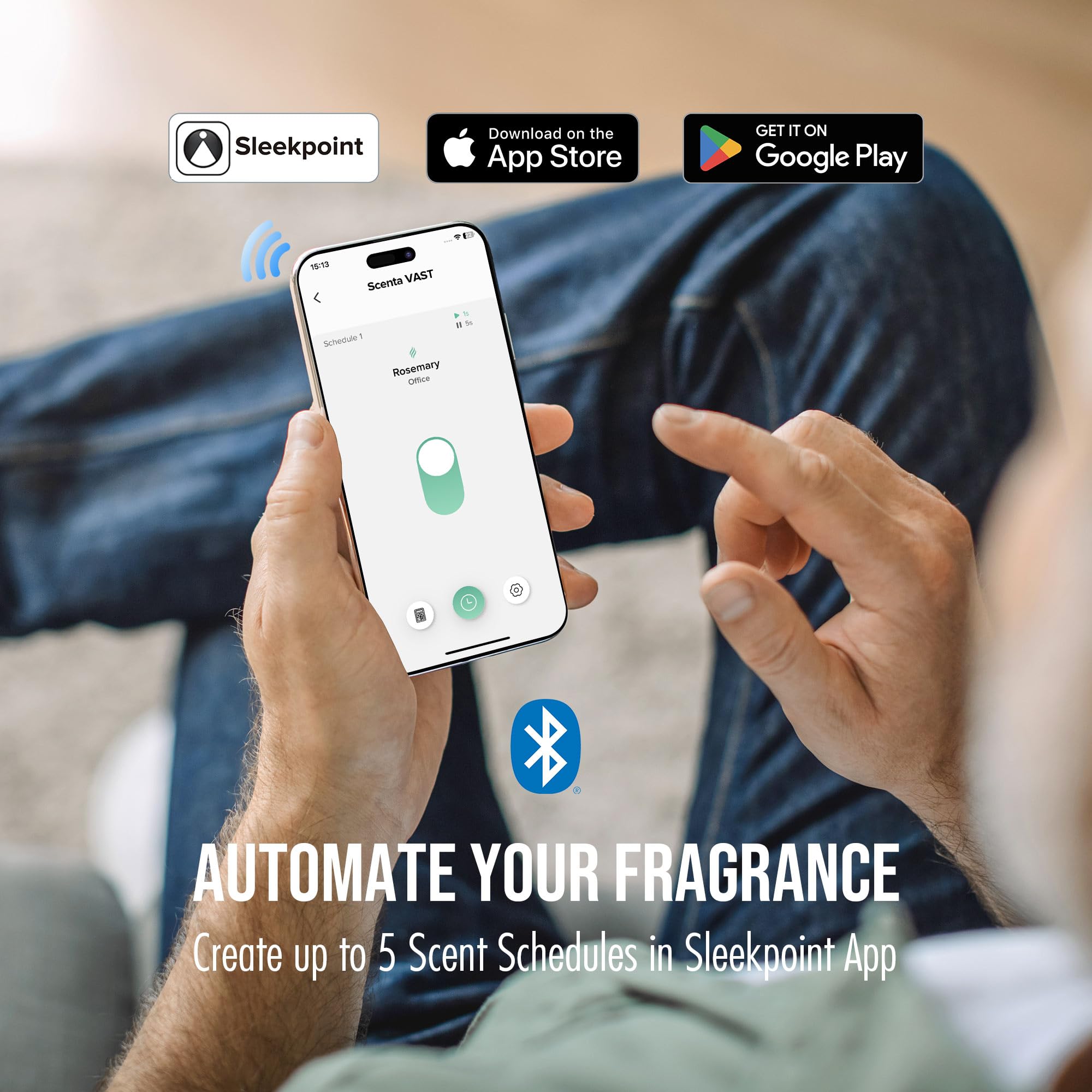 Airversa Sleekpoint: contrôle Bluetooth à distance et réglages.