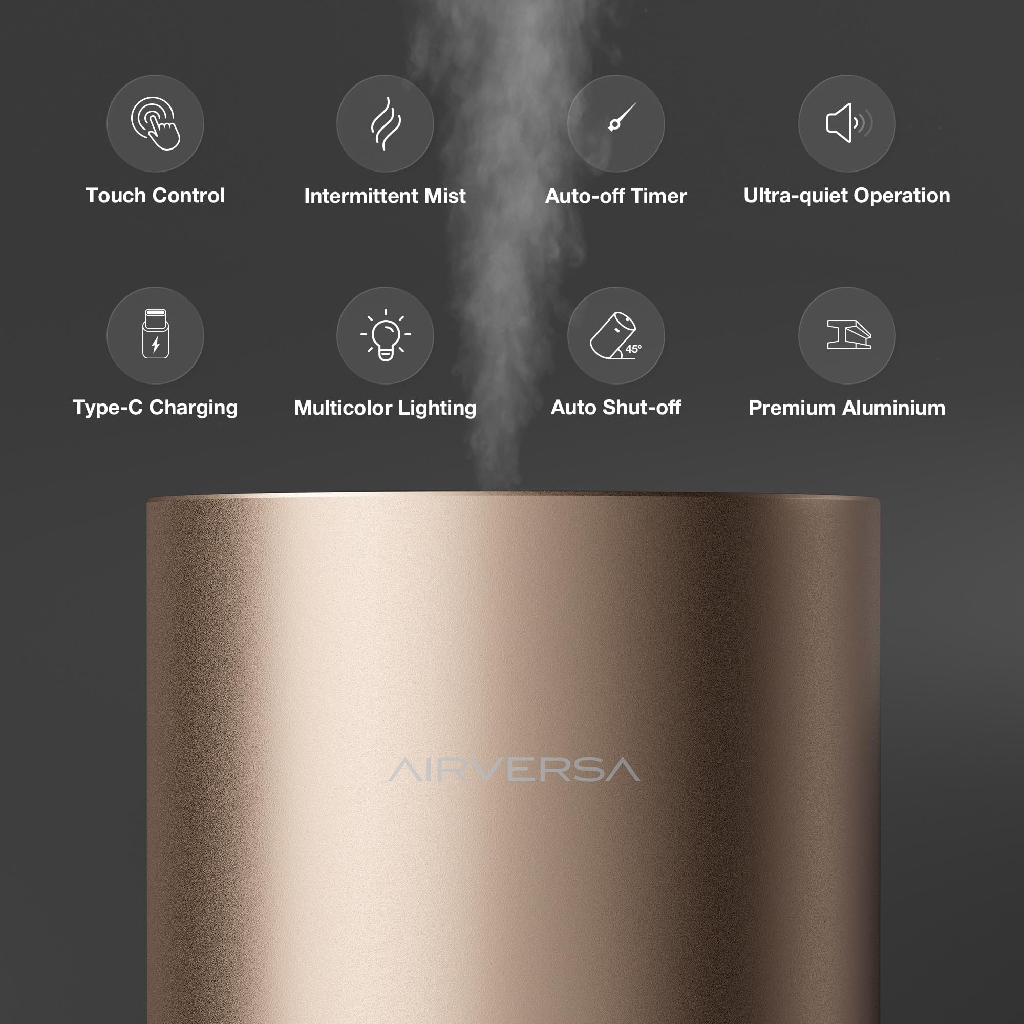 Bouteille en verre Airversa 100 ml avec bouchon antidérapant.