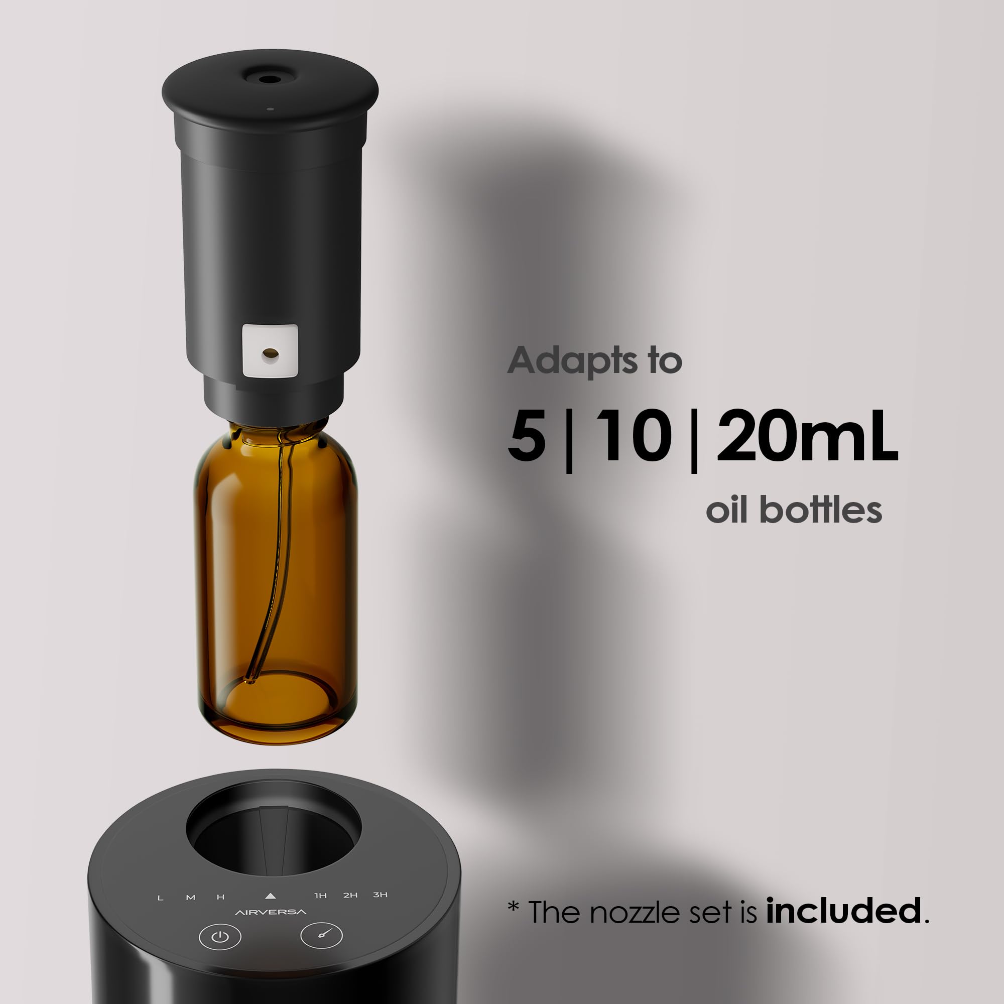 Airversa huiles 5-20 ml compatibles, remplissage rapide et pratique.
