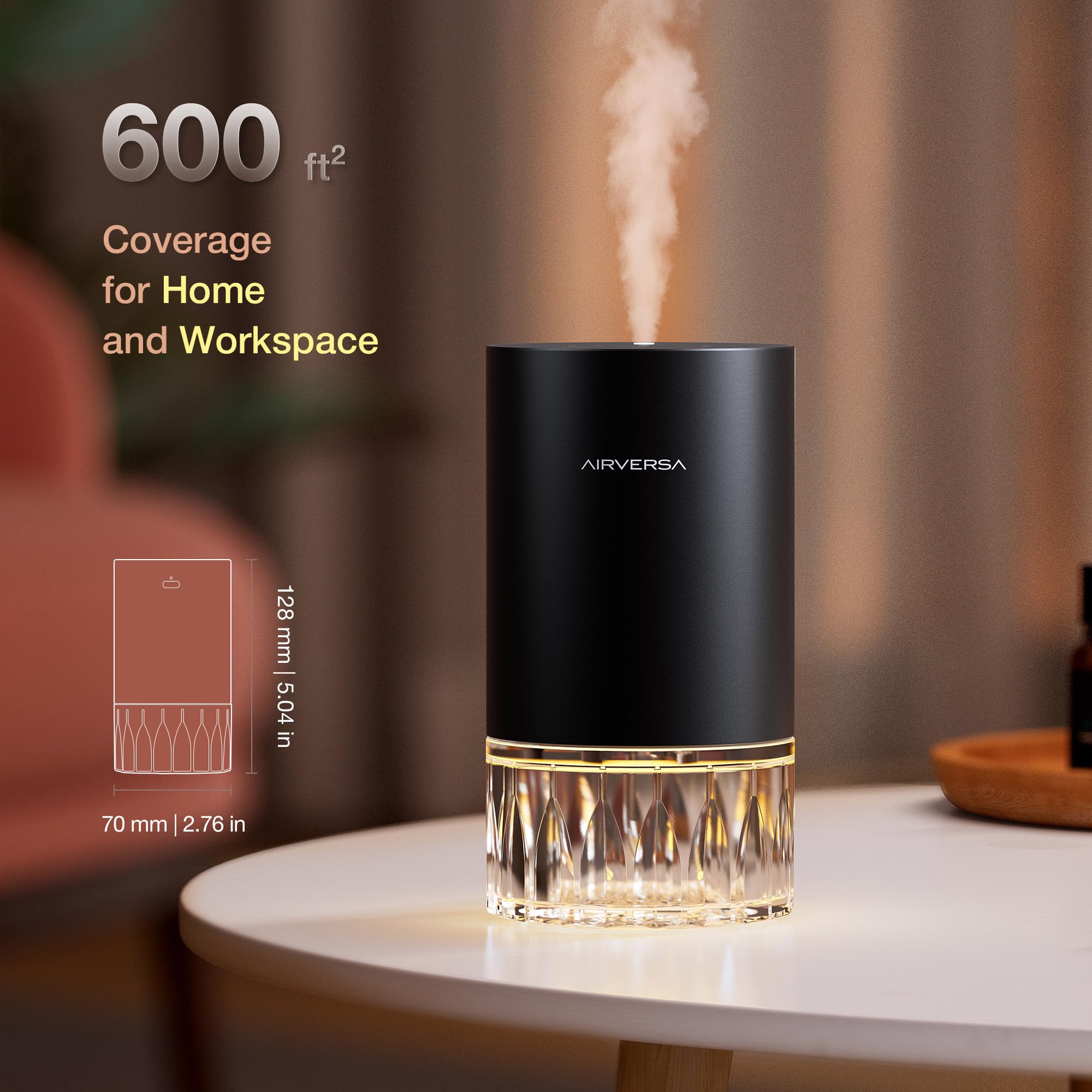 Airversa diffuseur portable 600 pieds carrés pour une ambiance parfumée.