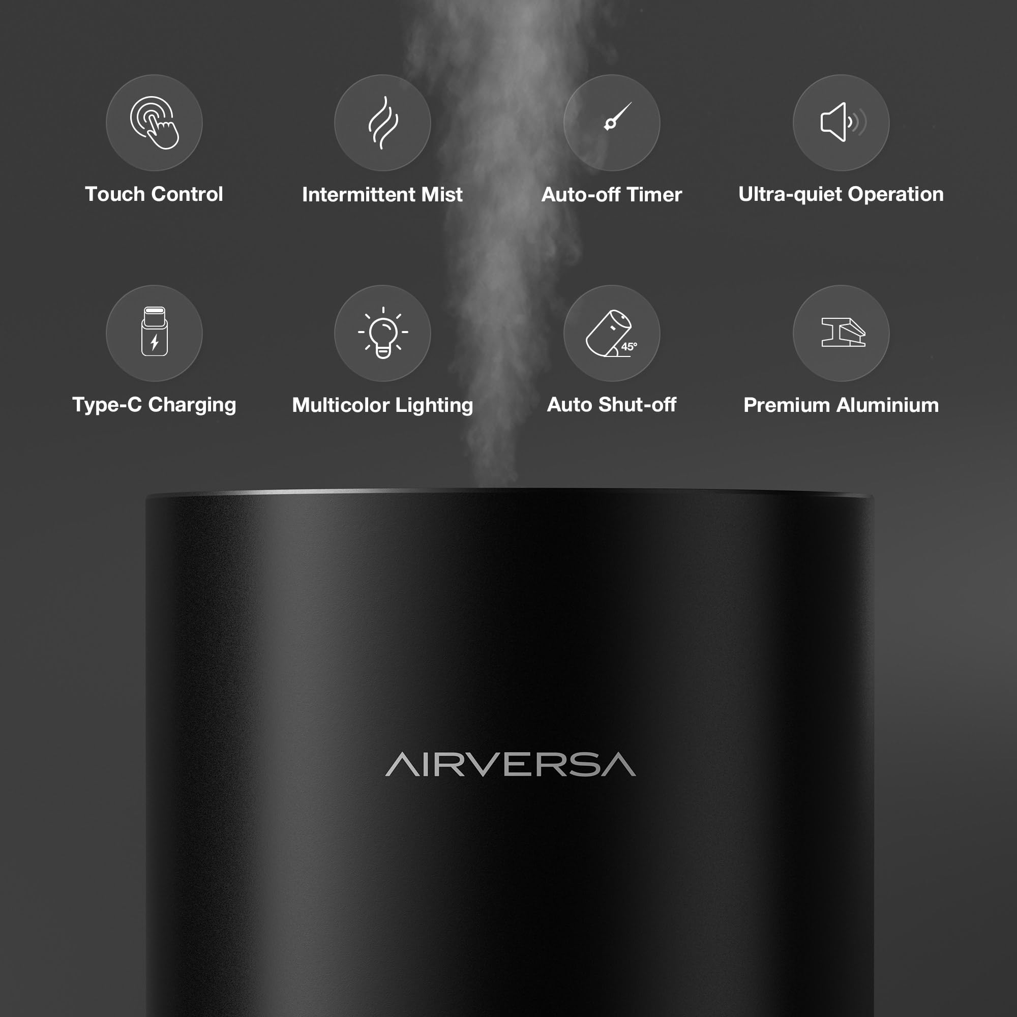 Airversa lumière ambiance LED, trois effets et couleurs variées.