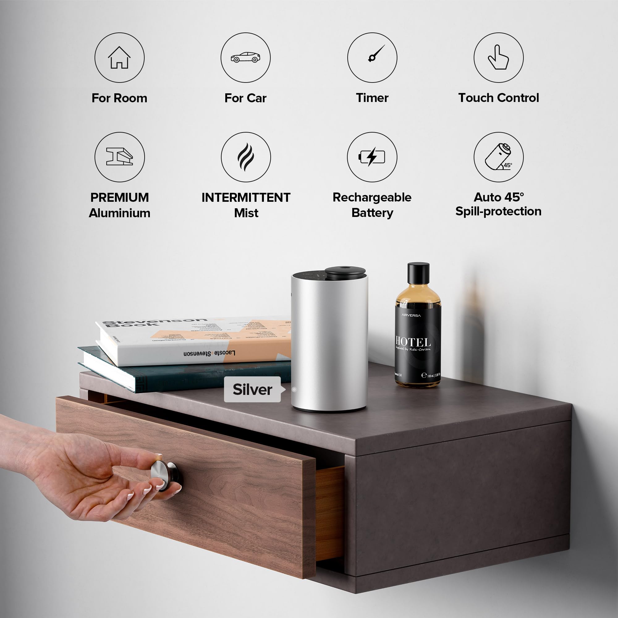 Airversa Scenta Lux noir métal, design élégant pour salon