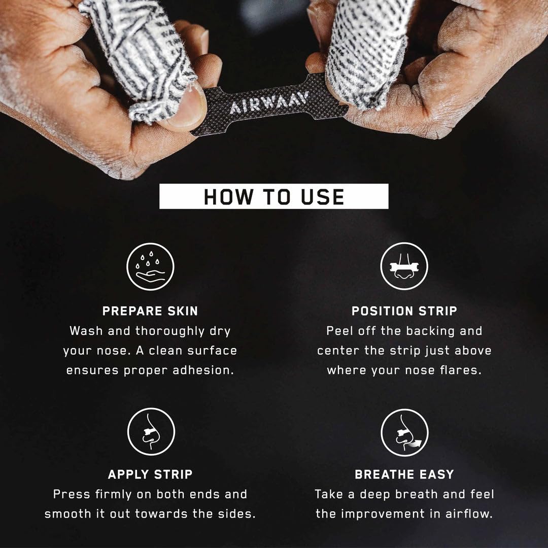 AirWAAV Nasal Strips – compatibilité et adhérence fiable pendant le sport.