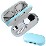 Boîtier AITIME double-face pour lunettes et lentilles, rangement pratique et sûr.
