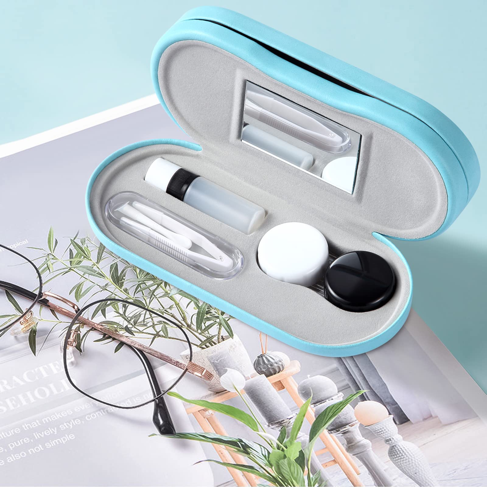 Coffret portable AITIME double-face pour lunettes et accessoires marbré.