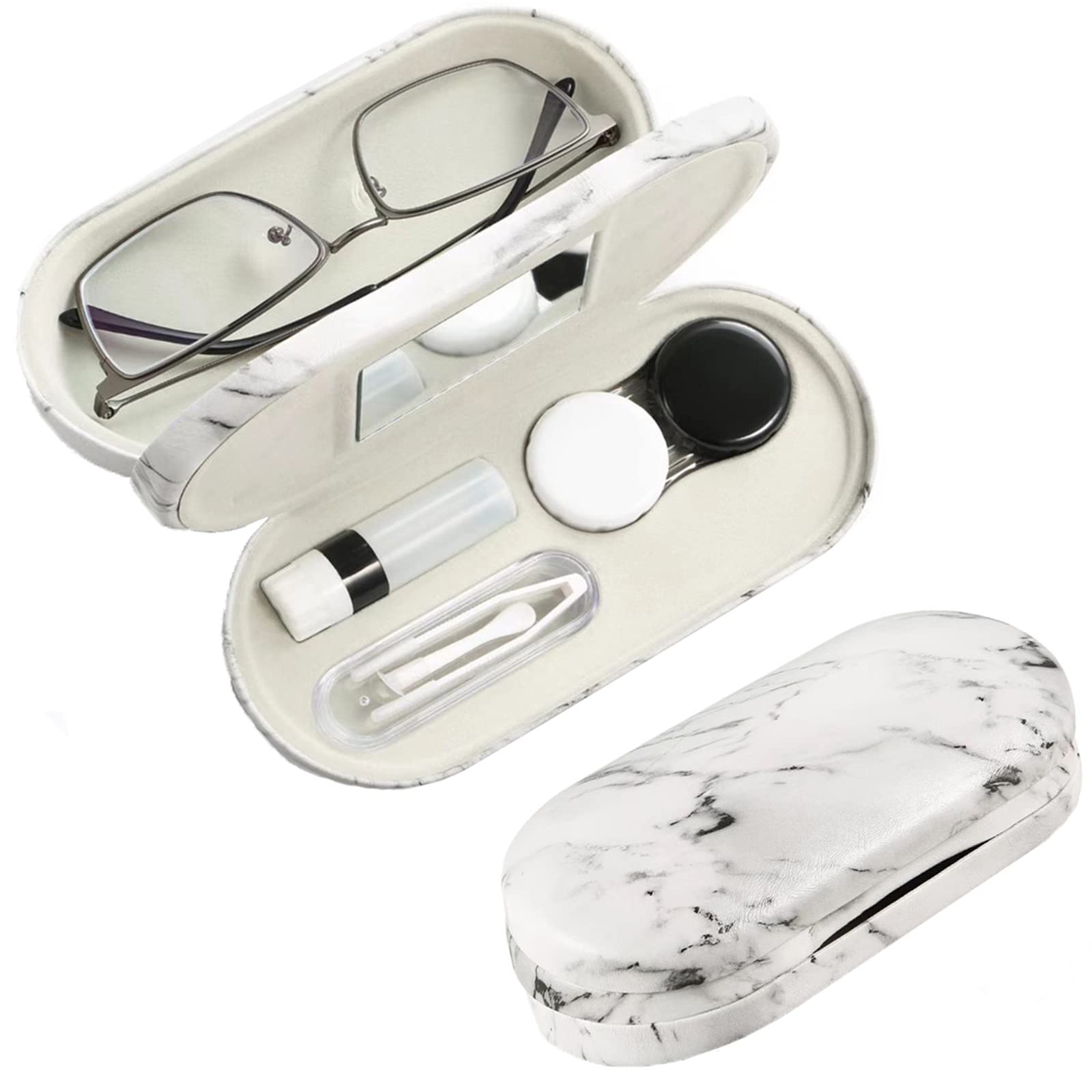 AITIME étui-lunettes-lentilles-marbre-01 protège et range lunettes de manière compacte.