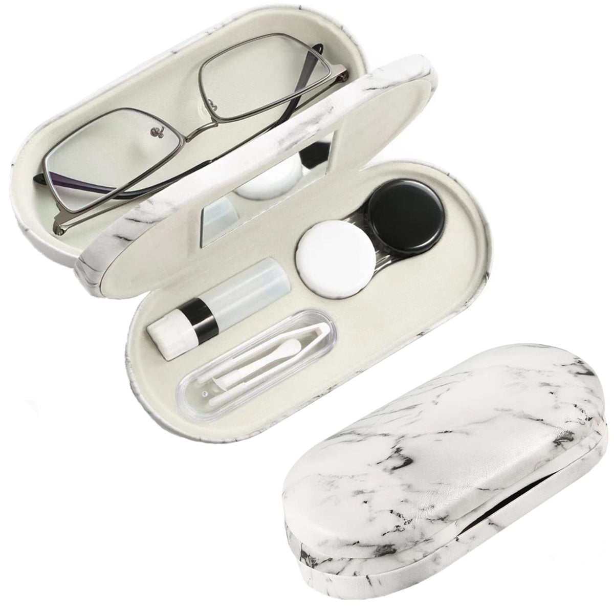 AITIME étui-lunettes-lentilles-marbre-01 protège et range lunettes de manière compacte.