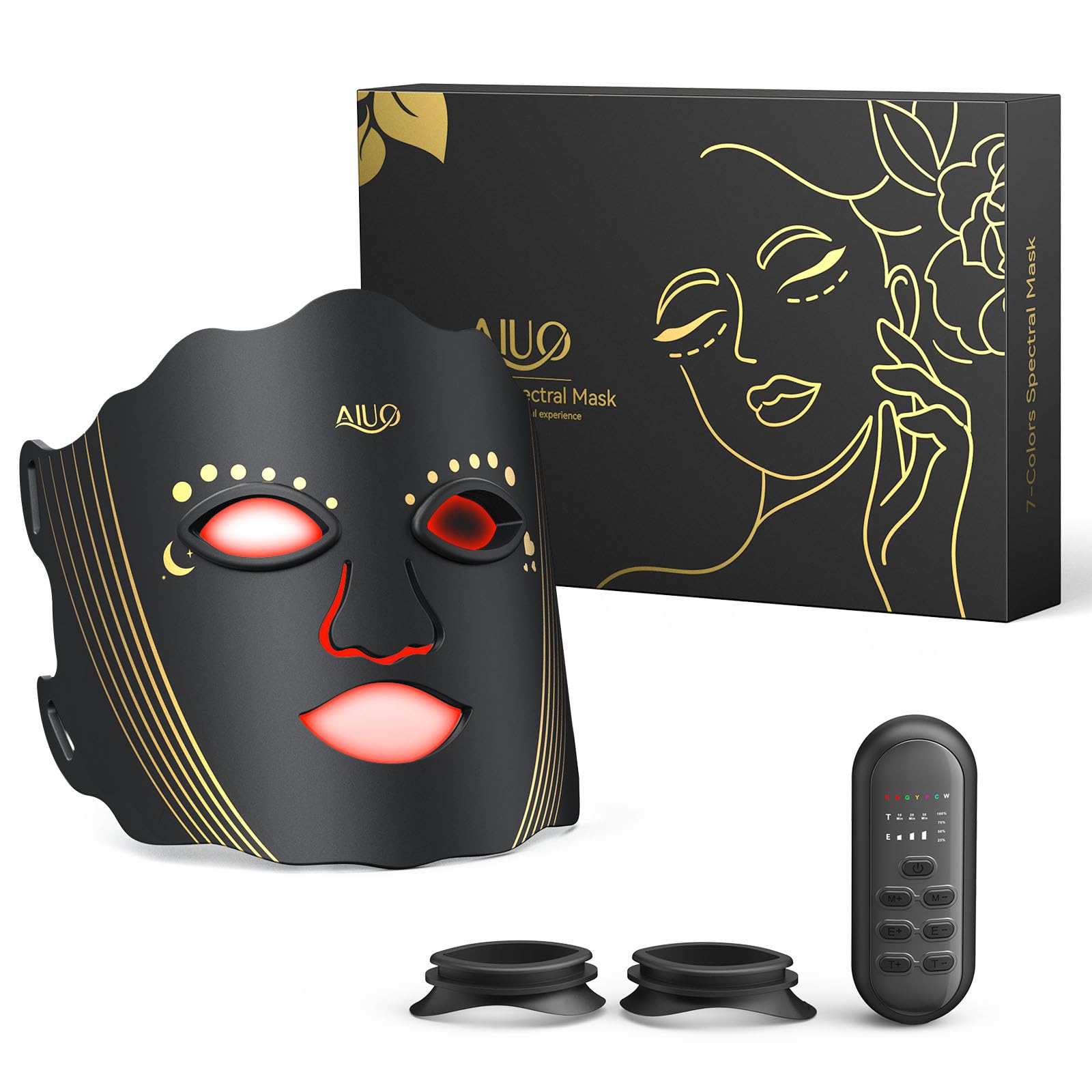 Masque AIUO LED rouge pour le visage, confort à domicile.
