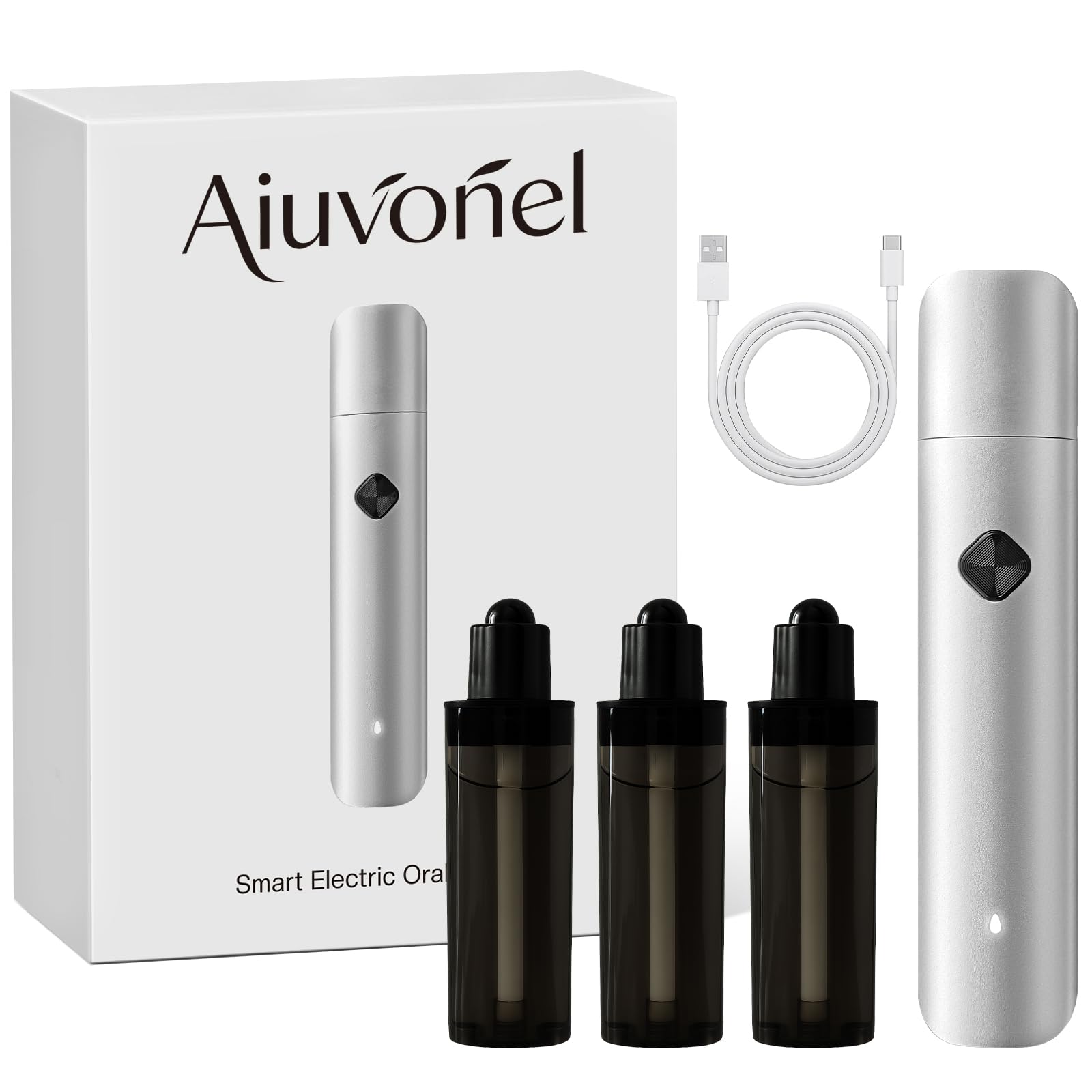 Aiuvonel brume orale compacte et portable pour une fraîcheur rapide en déplacement.